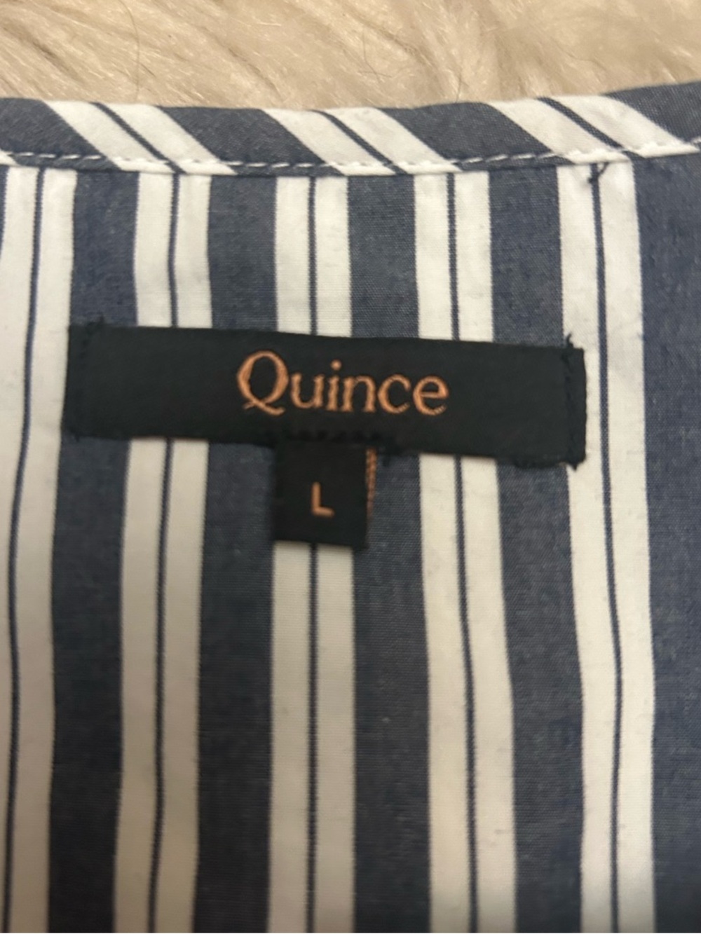 QUINCE 100% Organic Cotton Poplin Tiered Maxi Dress In Hudson Stripe Pockets - Picture 11 of 16